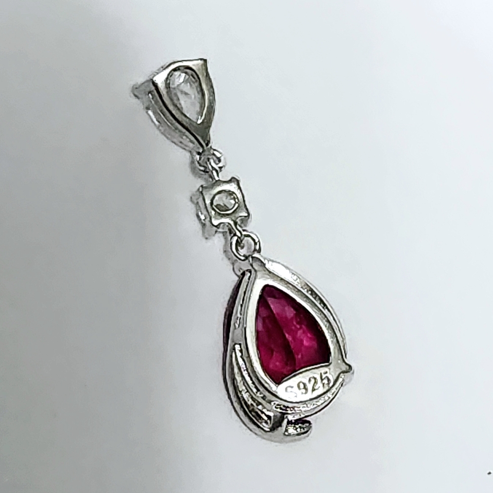 Silver RUBY Pendant 1.0" - Picture 4 of 7